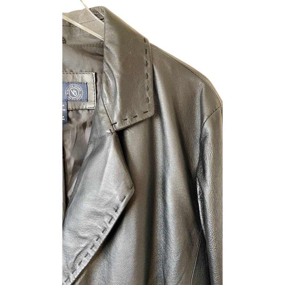 Venezia Genuine Leather Blazer Jacket Black Plus Size 18/20 Classic Tailored - Picture 5 of 11